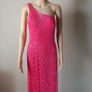 NWT Tiffany One Shoulder Beaded Formal Gown Size 8